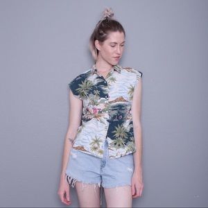 Zara Hawaiian sleeveless tee. Size med.